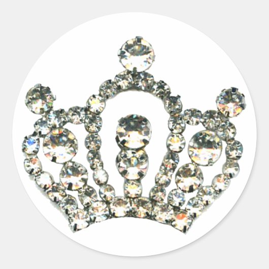 Sparkles of a Tiara Ronde Sticker (Voorkant)