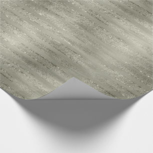 Sparkles - Penseelstreken Pewter Faux Glitter Cadeaupapier