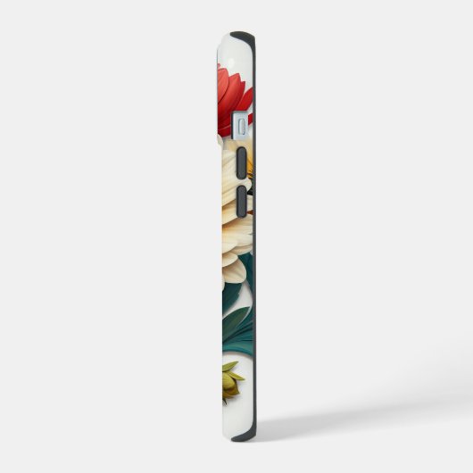 Sparkles Petals: een 4D-bloemfantasie iPhone 15 Case (Linkerkant)