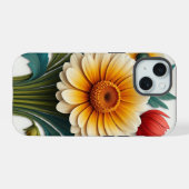 Sparkles Petals: Een 4D bloemrijke fantasie iPhone 15 Case (Achterkant horizontaal)