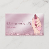 Sparkles Pink Glitter Nail Artist Manicure Beauty Visitekaartje (Voorkant)
