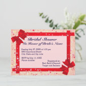 Sparkles & Red Ribbon Lijst Vrijgezellenfeest nodi Kaart (Staand voorkant)