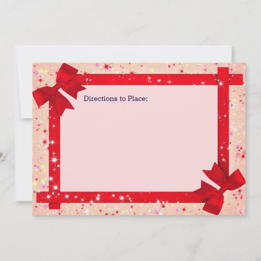 Sparkles & Red Ribbon Lijst Vrijgezellenfeest nodi Kaart (Achterkant)