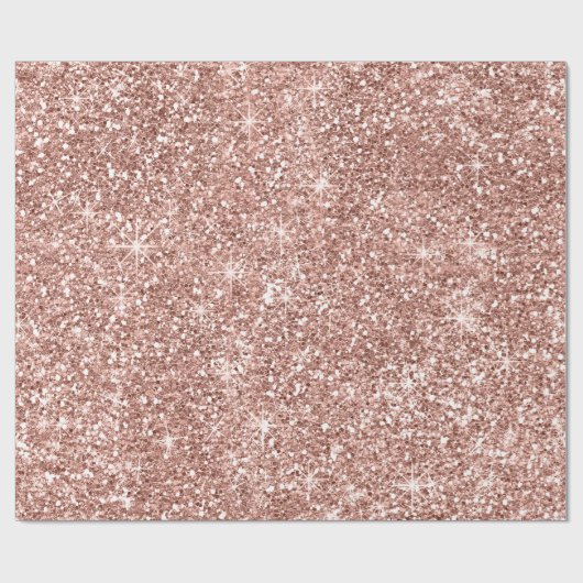 Sparkles — Roos Gold2 Faux Glitter Cadeaupapier (Vlak)