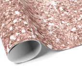 Sparkles — Roos Gold2 Faux Glitter Cadeaupapier (Rol Hoek)