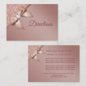 Sparkles & Roos Gold Glamor Birthday Party Informatiekaartje (Voorkant / Achterkant)