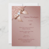 Sparkles & Roos Gold Glamor Birthday Party Kaart (Achterkant)