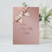 Sparkles & Roos Gold Glamor Birthday Party Save The Date (Staand voorkant)