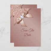 Sparkles & Roos Gold Glamor Birthday Party Save The Date (Voorkant / Achterkant)