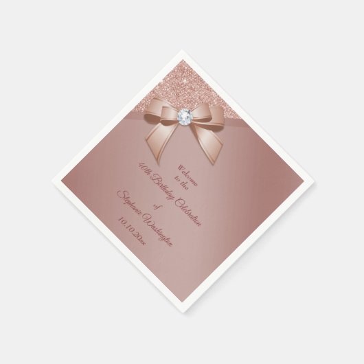 Sparkles & Roos Gold Glamor Birthday Party Servet (Hoek)