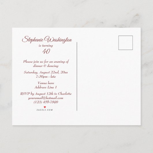 Sparkles & Roos Gold Glamor Birthday Party Uitnodiging Briefkaart (Achterkant)