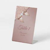 Sparkles & Roos Gouden Glamour Tafelnummer Reclamebord Met Voetstuk (Voorkant)