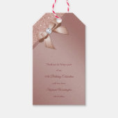 Sparkles & Rose Gold Glamour Verjaardagsfeestje Cadeaulabel (Voorkant)