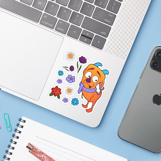 Sparkles, sticker (Laptop met iPhone)