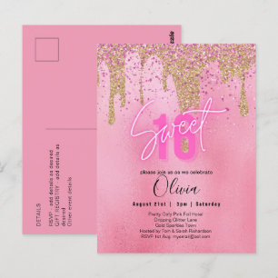 Sparkles Sweet16  Meisje Roze 16e Verjaardag Briefkaart