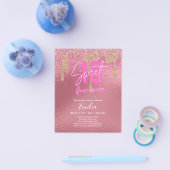 Sparkles Sweet16 Meisje Roze 16e Verjaardag Flyer (Enkel)