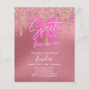 Sparkles Sweet16  Meisje Roze 16e Verjaardag Flyer