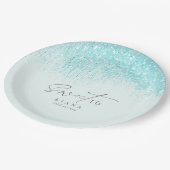 Sparkles Sweet Sixteen Blauwgroen ID912 Papieren Bordje (Gekanteld)