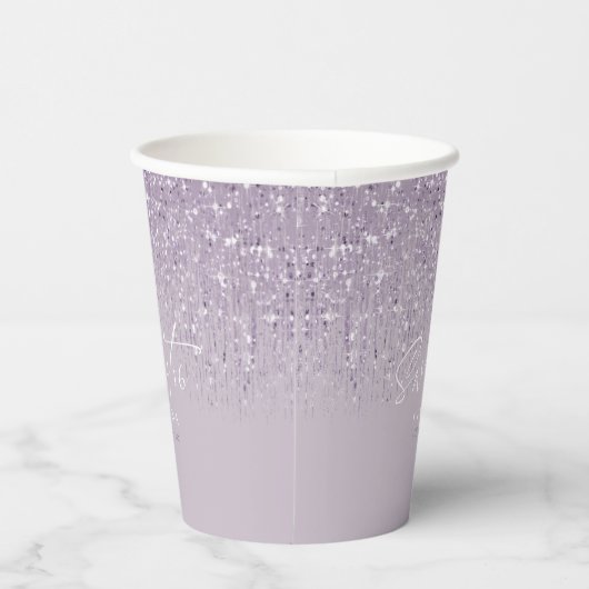 Sparkles Sweet Sixteen Mauve ID912 Papieren Bekers (Rechts)