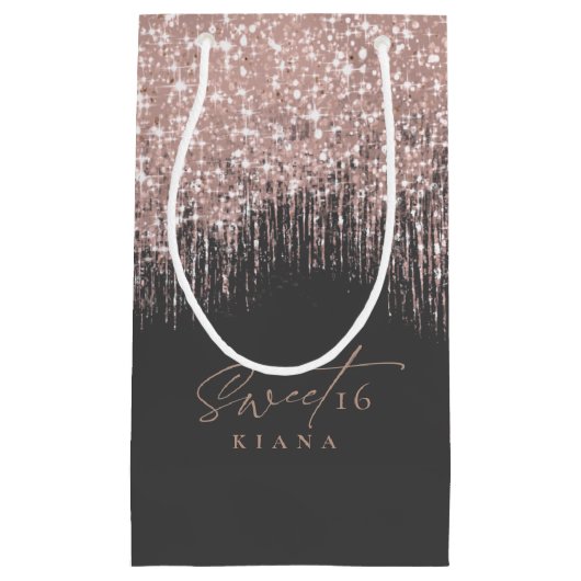 Sparkles Sweet Sixteen Roos Gold/Blk ID912 Klein Cadeauzakje (Voorkant)