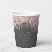 Sparkles Sweet Sixteen Roos Gold/Blk ID912 Papieren Bekers (Achterkant)