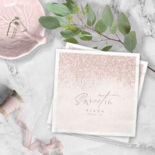 Sparkles Sweet Sixteen Roos Gold ID912 Servet