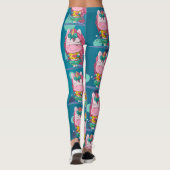 Sparkles Unicorn Party Blue Stippen Leggings (Achterkant)