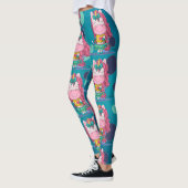 Sparkles Unicorn Party Blue Stippen Leggings (Links)