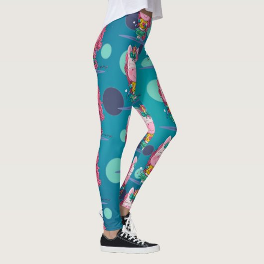 Sparkles Unicorn Party Blue Stippen Leggings (Rechts)