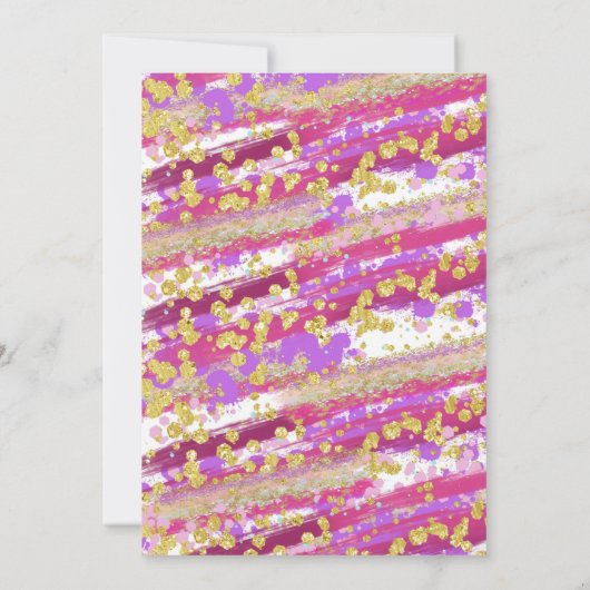 Sparkles verjaardagsuitnodiging kaart (Achterkant)