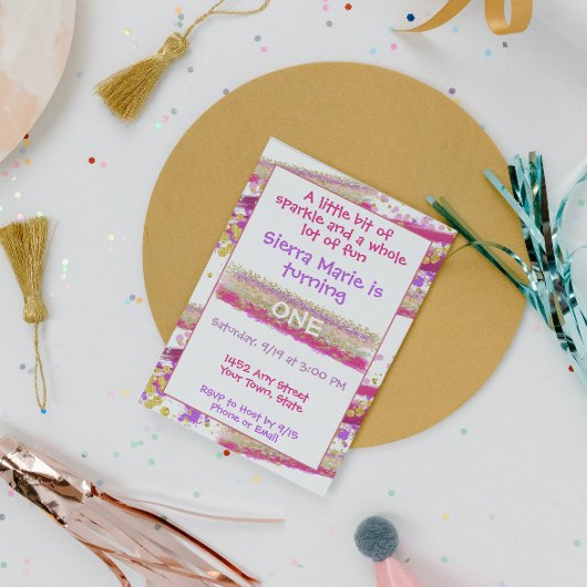 Sparkles verjaardagsuitnodiging kaart