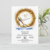 Sparkles Vrouwen Digitaal Goud 40e Verjaardag Kaart (Staand voorkant)