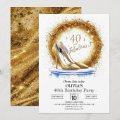 Sparkles Vrouwen Digitaal Goud 40e Verjaardag Kaart (Voorkant / Achterkant)