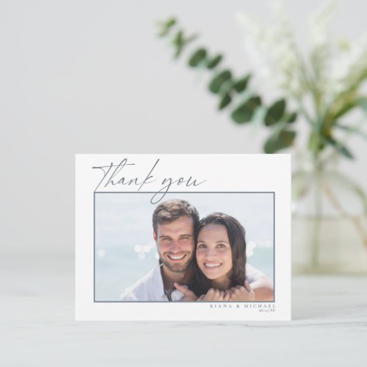 Sparkles Wedding Bedankt Dusty Blue ID889 (Staand voorkant)