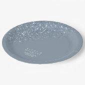 Sparkles Wedding Dusty Blue ID889 Papieren Bordje (Gekanteld)