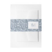 Sparkles Wedding Dusty Blue ID889 Uitnodigingen Wikkel (Voorkant Voorbeeld)