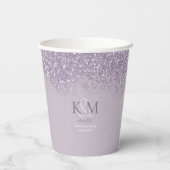 Sparkles Wedding Initialen Mauve ID889 Papieren Bekers (Achterkant)