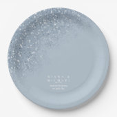 Sparkles Wedding Lt Dusty Blue ID889 Papieren Bordje (Voorkant)