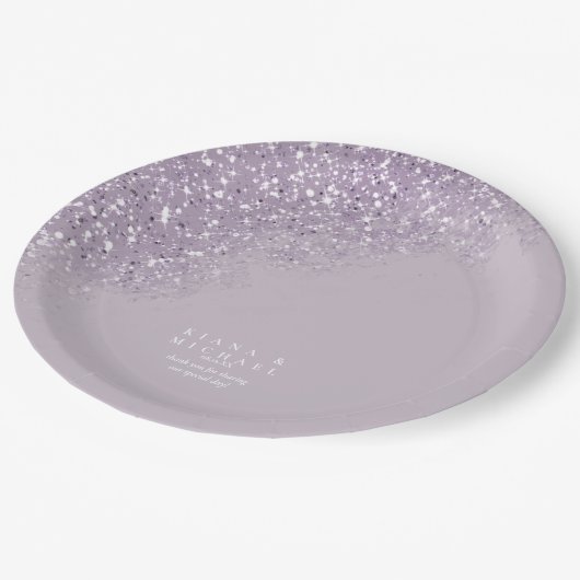 Sparkles Wedding Mauve ID889 Papieren Bordje (Gekanteld)