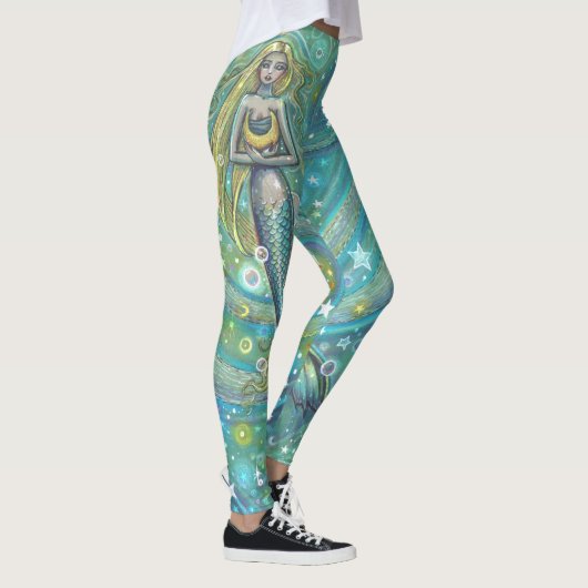 Sparkles Zeemeermin Fantasy Kunst Leggings (Rechts)