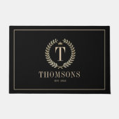 Sparkli laurel met monogram deurmat (Voorkant)