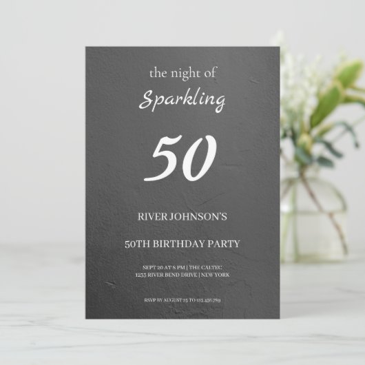 Sparkling 50ste verjaardag Uitnodiging (Staand voorkant)