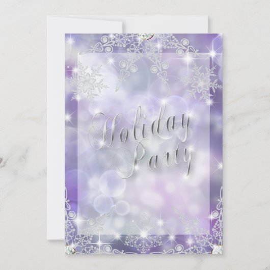 Sparkling Amethyst Bokeh Lights Holiday Party Kaart (Voorkant)