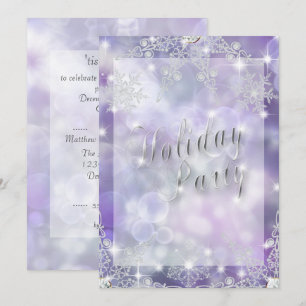 Sparkling Amethyst Bokeh Lights Holiday Party Kaart