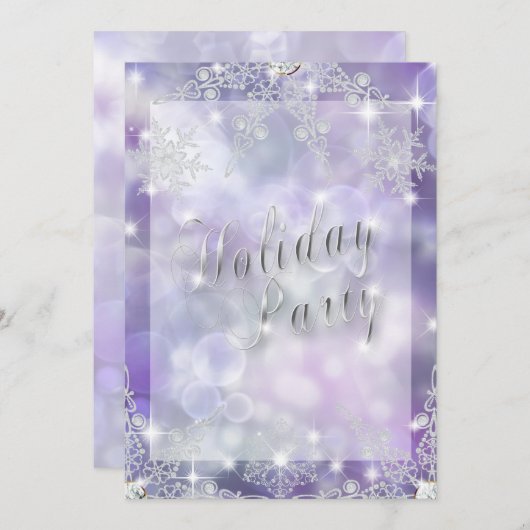 Sparkling Amethyst Bokeh Lights Holiday Party Kaart (Voorkant / Achterkant)