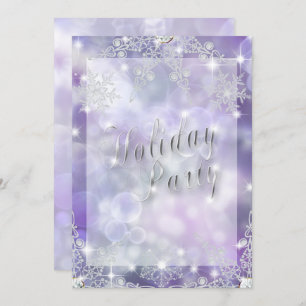 Sparkling Amethyst Bokeh Lights Holiday Party Kaart