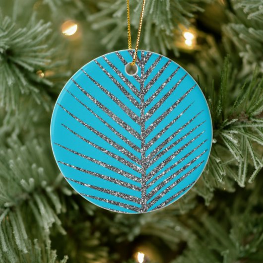 Sparkling Aqua Blue Glitter Keramisch Ornament (Boom)