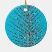 Sparkling Aqua Blue Glitter Keramisch Ornament (Voorkant)