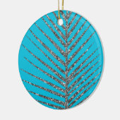 Sparkling Aqua Blue Glitter Keramisch Ornament (Links)