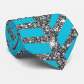 Sparkling Aqua Blue Glitter Stropdas (Opgerold)